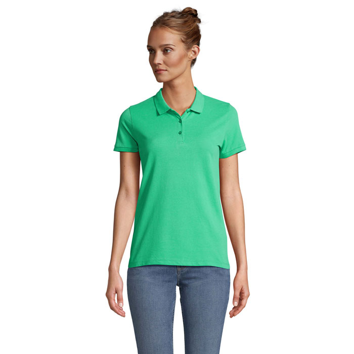 Polo femme coton bio publicitaire 170g - PLANET Vert printemps